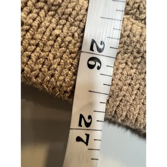 Anthropologie Sparrow Brown Knit Hooded Snap Up Pocket Cardigan Sweater Small - Picture 8 of 12